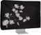 kwmobile Dust Cover for 27-28 monitor - Linen Monitor Protector with Design - Magnolias Taupe/Brown/Black