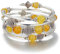 Bulinlin Silber Wickelarmband mit Naturstein Perlen Boho Mehrschichtiges Damen Armbänder Geburtstags Modegeschenk für Frauen (Gelb)