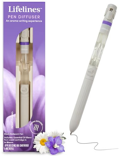 Lifelines Pen Diffuser, in Bloom - 1mm Black Ballpoint Pen with Scented Essential Oil Blends – Aromatherapy Diffuser & Sensory Immersion Diffuse Aroma As You Write
