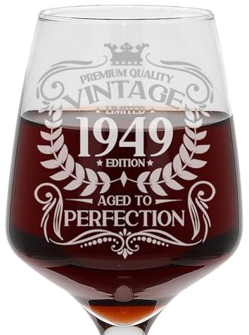 Always Looking Good Grand verre à vin gravé pour 76e anniversaire vintage 1949 Aged to Perfection pour 76 ans 400 ml