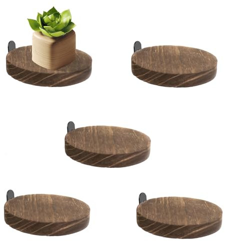 KeaJuidy 5 Set Etagères Murales Bois Ronde Étagère Flottantes Décoration Etagères murales flottantes en Bois Décoration Moderne Rangement pour Salon Cuisine Chambre