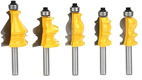 Qyebavge 5 Stück 8 Mm Schaft Handlauf-Fräser, Schranktür, Oberkante, Fräser, Holzbearbeitungswerkzeuge