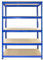 2 x T-Rax Schwerlastregal Lagerregal Werkstattregal SET Kellerregal Regal Steckregal Blau 75cm x 150cm x 30cm mit Verbindungsstücken 6mm Starke MDF Regalböden 5 Stufen 150kg Tragkraft pro Regalboden