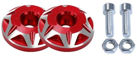 Lambo Motorrad-Kennzeichenschrauben | Motorrad-Schrauben, Nummernschild-Schrauben, 2 Stück – Etikettenbolzen Silber Rot Schwarz, Schrauben und Mutter für Lizenz