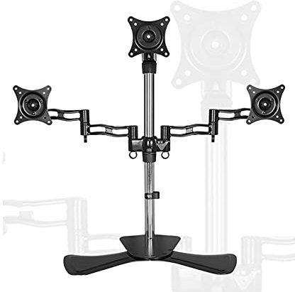 Monitor Desk Mount Triple Monitor Stand Mount 15-27 Aluminum Alloy Monitor Desk Mount Height Adjustable VESA Bracket, Holds Up to 15.4lbs, 3 Installation Methods Computer Monitor Stand Holder (Size
