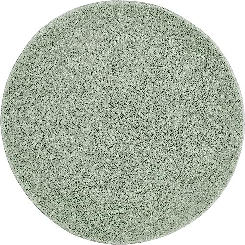 andiamo weicher Badezimmerteppich Arezzo - Badematte waschbar - Badvorleger Badteppich saugfähig und schnelltrocknend - Salbeigrün 67 cm Rund