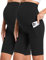 Gowjog Legging de grossesse court avec poche - Short de grossesse - Short de grossesse - Short court pour femme enceinte, Lot de 2 boxers noirs, S
