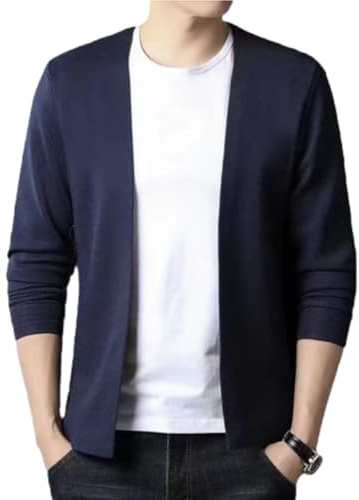 GAGFDA Cardigan da uomo in maglia traspirante casual, tinta unita aperto davanti a maniche lunghe cardigan casual slim fit maglieria cappotti
