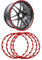 PLABNK 4 Stück Autofelgenschutzring, 16-21 Zoll Autonabenschutzring, Nylon-Antikollisions-Kratzdekorstreifen/Für Alle Automodelle,21Inch,Red