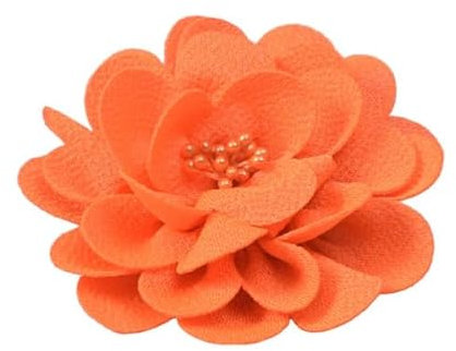 MYMERCERIE Broche Fleur 8,5cm Orange Fluo