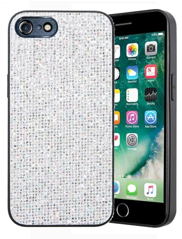 Custodia Compatibile con iPhone 6/iPhone 7/iPhone 8 Glitter Bling TPU Silicone Protettivo Brillantini Phone Back Cover Anti Graffi Custodia for Fashionable Girl's Phone Cover,Argento