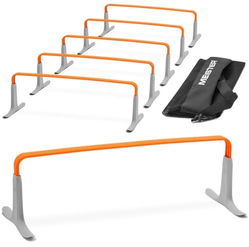 Meister ZoomFlex Agility Hürden mit Tragetasche – Flex-Safe Modulares Geschwindigkeitstraining – 6 Sicherheitsorange – 6er-Pack