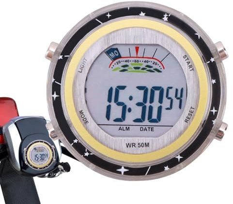 Fahrraduhr, motorraduhr für Lenker wasserdicht, fahrraduhr für Lenker, Edelstahl-Motorraduhr,wasserdichte Lenkeruhr, Aufklebbare Motorrad-Montageuhr, wasserdichte -Fahrraduhr, aufklebbare Fahrradhalt