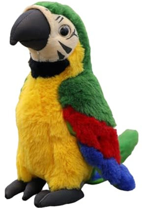 champracer Plüschvogel Papagei Kinder's Weiches Kuscheliges Plüschtier für Kinder 30cm Länge Blau Gelber Ara Papagei Parrot Plüsch Spielzeug für Kinder Mädchen Jungen (30 cm,Grün)