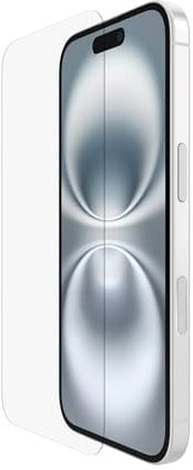 Belkin ScreenForce InvisiGlass protector de pantalla para iPhone 16, protección contra arañazos, instalación sin burbujas, fabricado con vidrio reciclado, protector para iPhone 16, 15, 14 Pro