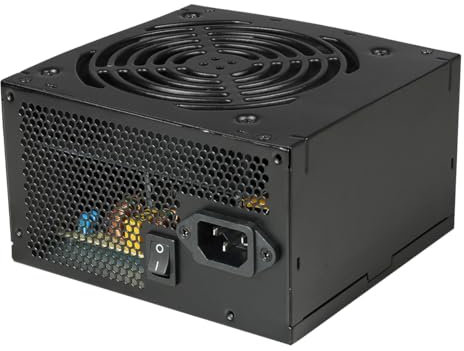 CWT Fuente de alimentación 600W 80 Plus Bronze 230V (no Incluye Cable de alimentación) - GPM600S-B, Totalmente cableado, PFC Activo, riel único, 85% de eficiencia 120 mm, 5 SATA, PSU ATX | Negro