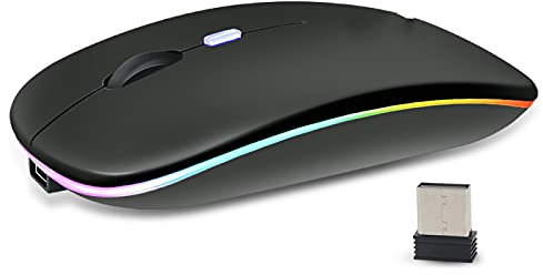 CHNNO1 Mouse wireless Bluetooth mouse wireless RGB ricaricabile ergonomico LED retroilluminato mouse silenzioso per computer portatili
