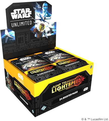 Asmodee, Star Wars: Unlimited Trading Card Game – Jump to Lightspeed | Booster Display (24 Booster Packs) – Trading Card Game für Kinder und Erwachsene, Alter 12+, 2+ Spieler, 20 Minuten, Englisch