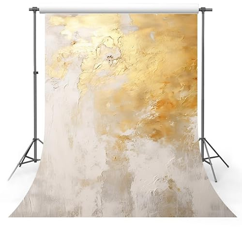 MEHOFOND 5x7ft Gold White Abstract Texture Photography Backdrop Abstract Texture Background Drop For Photos Adult Child Portrait Abstract Wall Background Drop For Photos Props