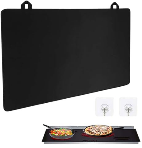 Induction Hob Protector Mat, 61x53Cm Nonstick Heat Resistant Ceramic Electric Hob Covers, BP-A Free Hob Cover Induction, Multifunctional Silicone Mat to Protect from Scratches