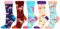 WeciBor Damen Lustige Bunte Neuheit Socken, 5 Paar Mehrfarbig Flamingos Tier, Größe 39-42