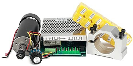 CNC-Spindelmotor-Kits, 500-W-CNC-Spindel Luftgekühlter Spindelmotor 500-W-Netzteil 52-mm-Klemmen ER11-Spannzangenfutter for Gravieren für CNC-Fräser(500W with ER11)