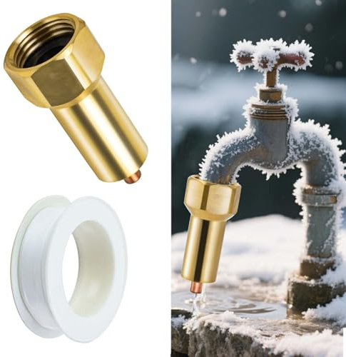 1 pièce de protection contre le gel pour robinet extérieur, valve de prévention du gel pour robinet d'hiver, robinet anti-gel, protection de robinet extérieur pour filetage de 1,9 cm avec 1 rouleau de