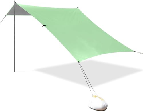 Tender Green Designed UPF50 Faltbares Strandzelt, wasserabweisend, Sonnenschutz mit Sandschaufel, Sandsäcke für Familienreisen, techo para Playa