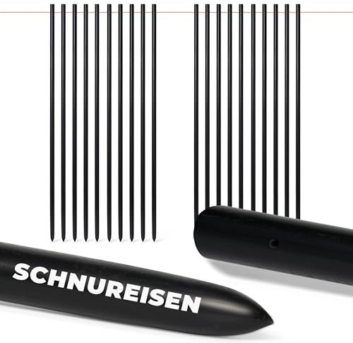 Novatool Sparset 20x Schnureisen Ø16 x 800mm, Schnurnägel Schnurnagel Erdnägel für Richtschnur, Richtschnurhalter Erdnagel Eisenstange Pflasternagel Erdungsstange Stab Rankhilfe Nivellierstaange