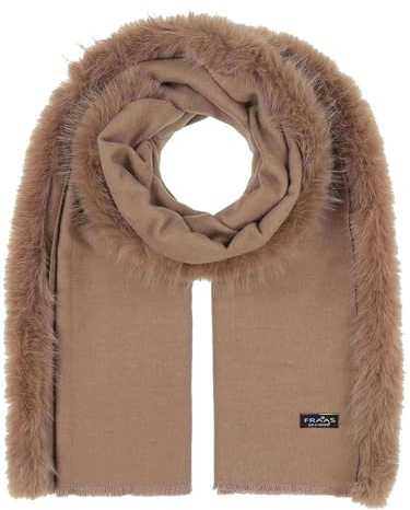 FRAAS Poncho | 60 x 180 cm | Mit Kunstfell-Rand | für Damen | Elegant und perfekt für Herbst und Winter