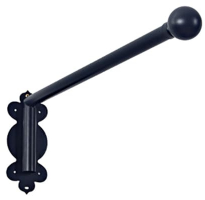 Strapazierfähige 180°-Gardinenstangen für verstellbare Schwenkarm-Gardinenstangen, Seitenpaneel-Türvorhangstange (Größe: 150 cm, Farbe: Schwarz)