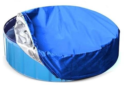 FUANA Runde Poolabdeckung für Gartenteich, Oxford-Stoff, blau, 82 x 30 cm/122 x 30 cm/160 x 30 cm, 82 x 30 cm