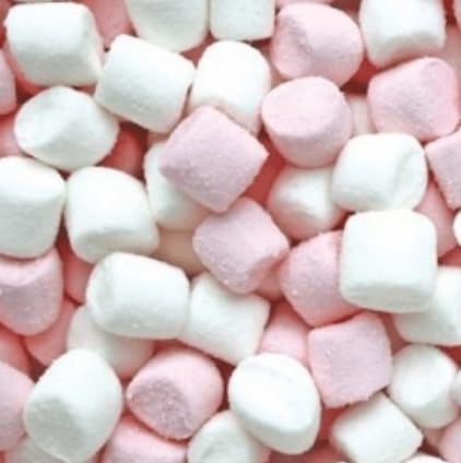 SWEET HALAL Mini Guimauve Rose et Blanche, Halal, 500G, Bonbons Moelleux