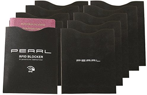 PEARL Rfid Blocker: 10er-Set RFID-Schutzhüllen für deutschen Reisepass (ab 1. März 2017) (Schutzhülle Ec Karte, Ausweishülle, Kreditkarten)