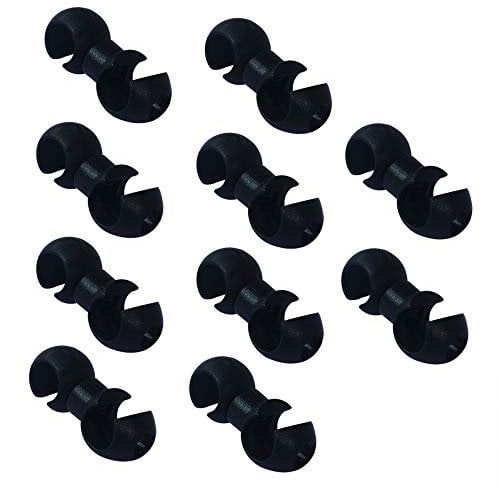 Yuauy 10 pcs Black Rotating S-Hook Clips Hook shift Cable Brake Gear Cable Housing Fixing Holder Guide Cycling Bike Bicycle MTB
