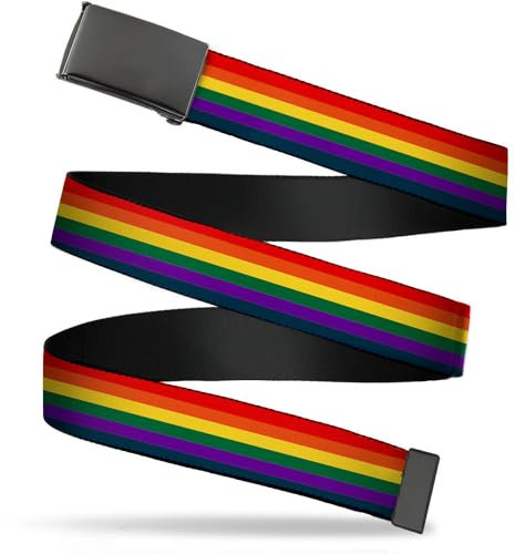 Buckle-Down Herren Web Belt Rainbow 1.25 Gürtel, Mehrfarbig, 3 cm Breit-107 cm hosengröße