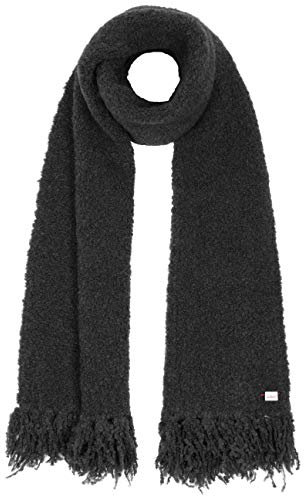 bedacht Bratz Alpaka Wollschal Schal Winterschal Damenschal Fransenschal Strickschal Damen - Made in Italy mit Fransen Winter Herbst-Winter - One Size schwarz