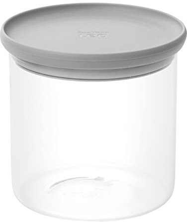 Berghoff 3950137 Vorratsdose aus Glas, Deckel grau