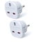 Pack of 2 Travel Adaptor | UK to European Plug Adapter Converter (Euro Type C, E, F) 3 Pin to 2 Pin Type G, EU Plugs for Europe Accessories,Italy,Cape Verde,Poland,Spain,Turkey,Greece,Bulgaria