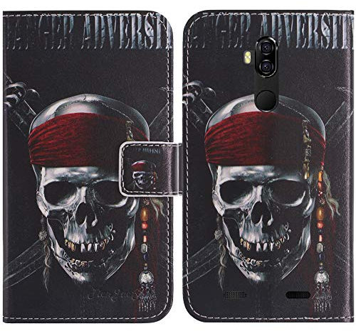 TienJueShi Totenkopf Flip Book Stand Brieftasche Leder Tasche Schütz Hülle Handy Telefon Case Für AGM X3 5.99 inch Abdeckung Fall Wallet Cover Etüi