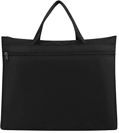 A4 Porte-documents Homme Femme Sac à Main en Nylon pour Ordinateur Portable Sacoche de Business Imperméable Durable Unisexe Sac de Documents Grande Capacité 2 Couches Cartable d'Affaires Commerciales