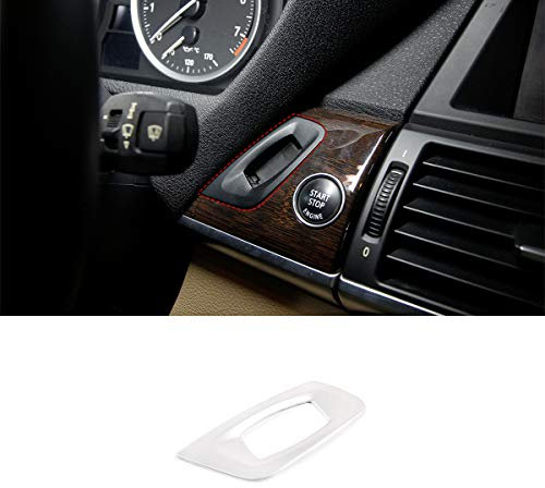 LLKUANG Edelstahl Silber Auto Schlüssel Loch Rahmen Aufkleber Trim für BMW X5 E70 X6 E71 2008-2013