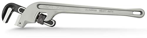 MAXPOWER 24-Inch Offset Pipe Wrench, 40% Lighter Alumimum Plumbing Wrench Clamping Capacity Up to 70mm