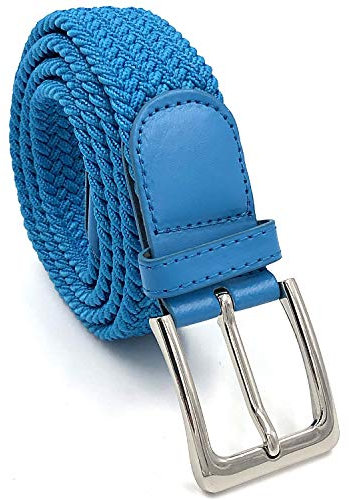 LisaModa Unisex Stretch Flechtgürtel in vielen Farben (Blau 053, 85-115)