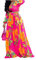 lvenzse Robe longue en mousseline de soie avec col en V - Style bohème - Imprimé floral - Tailles S à 5XL - rose - Taille 5XL
