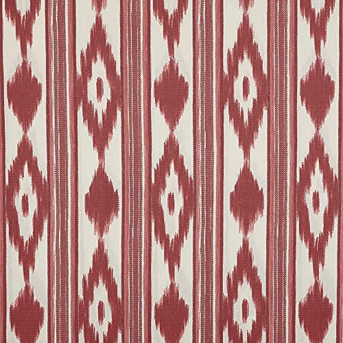Kt KILOtela - Stoff Meterware aus geharztem Leinen, fleckenabweisend, Breite 140 cm, Länge wählbar von 50 auf 50 cm, Mallorchinossprachen - Rot, Weiß