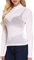 Acrawnni Women's Sexy See Through Slim Fit Shirts Mesh Tops Long Sleeve Turtleneck Neck Sheer Blouse (A-White, Medium)