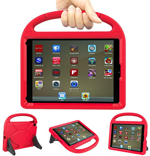 TrendGate Case for iPad 9.7 Inch - Shockproof Kids Cover with Handle and Kickstand for iPad Air/Air 2/Pro 9.7 Inch - Red