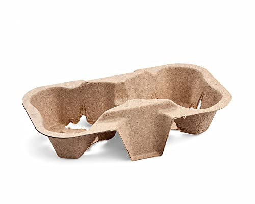 Generic 50 Stk. Getränkehalter Tragetablett Becherhalter 2 Becher Coffee to Go 19x11cm PAP - Recycling