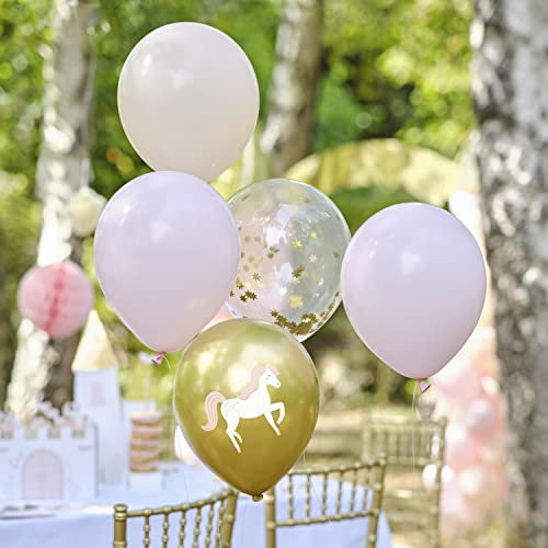 Ginger Ray Prinzessinnen-Party-Ballon, Pink & Gold, 5 Stück